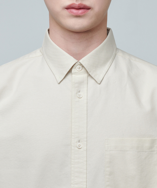 MUSINSA STANDARD（ムシンサスタンダード）の「ベーシックオックスフォードシャツ[クリーム]（シャツ/ブラウス・メンズ・その他・XXX-LARGE/SMALL/MEDIUM/LARGE/X-LARGE/XX-LARGE）」の2枚目の写真