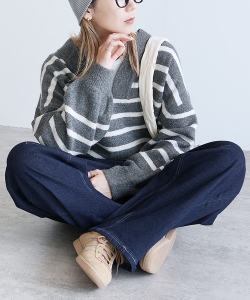 reca（レカ）の「ストレッチデニムカーブパンツ（デニムパンツ・レディース・ネイビー/ライトブルー/グレー・M/L/LL）」の14枚目の写真