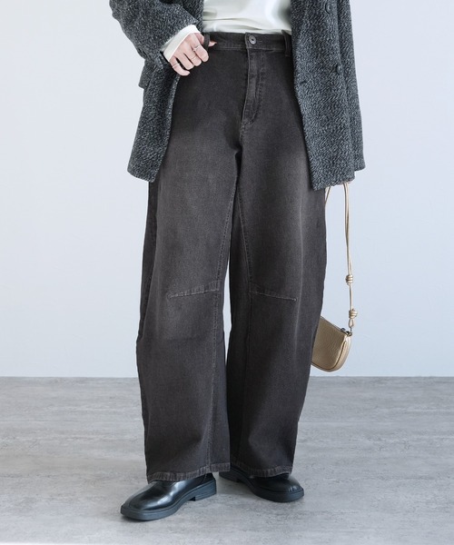 reca（レカ）の「ストレッチデニムカーブパンツ（デニムパンツ・レディース・ネイビー/ライトブルー/グレー・M/L/LL）」の5枚目の写真