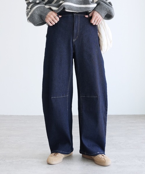 reca（レカ）の「ストレッチデニムカーブパンツ（デニムパンツ・レディース・ネイビー/ライトブルー/グレー・M/L/LL）」の13枚目の写真