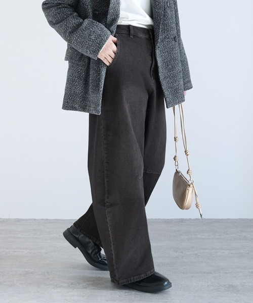 reca（レカ）の「ストレッチデニムカーブパンツ（デニムパンツ・レディース・ネイビー/ライトブルー/グレー・M/L/LL）」の6枚目の写真