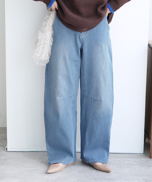 reca（レカ）の「ストレッチデニムカーブパンツ（デニムパンツ・レディース・ネイビー/ライトブルー/グレー・M/L/LL）」の9枚目の写真