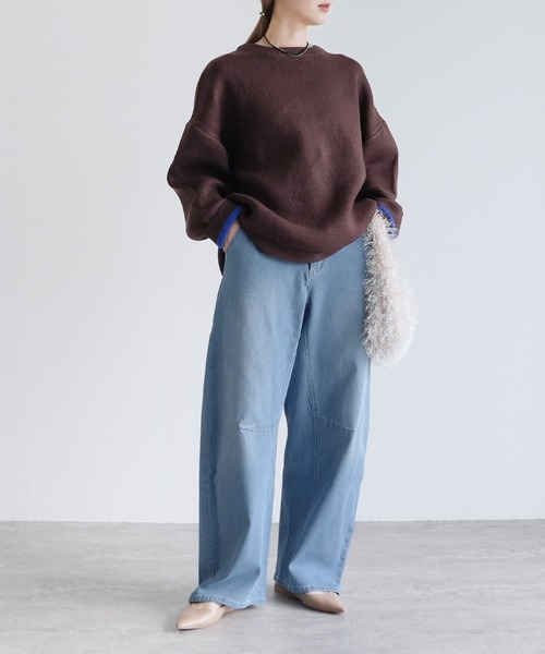 reca（レカ）の「ストレッチデニムカーブパンツ（デニムパンツ・レディース・ネイビー/ライトブルー/グレー・M/L/LL）」の10枚目の写真