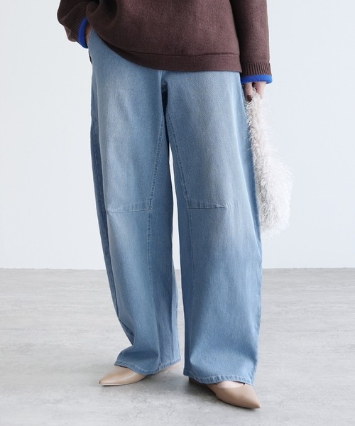 reca（レカ）の「ストレッチデニムカーブパンツ（デニムパンツ・レディース・ネイビー/ライトブルー/グレー・M/L/LL）」の12枚目の写真