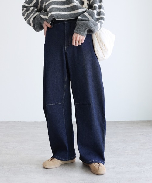 reca（レカ）の「ストレッチデニムカーブパンツ（デニムパンツ・レディース・ネイビー/ライトブルー/グレー・M/L/LL）」の15枚目の写真