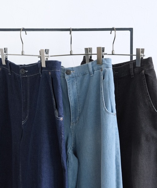 reca（レカ）の「ストレッチデニムカーブパンツ（デニムパンツ・レディース・ネイビー/ライトブルー/グレー・M/L/LL）」の22枚目の写真