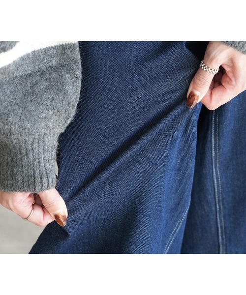 reca（レカ）の「ストレッチデニムカーブパンツ（デニムパンツ・レディース・ネイビー/ライトブルー/グレー・M/L/LL）」の16枚目の写真