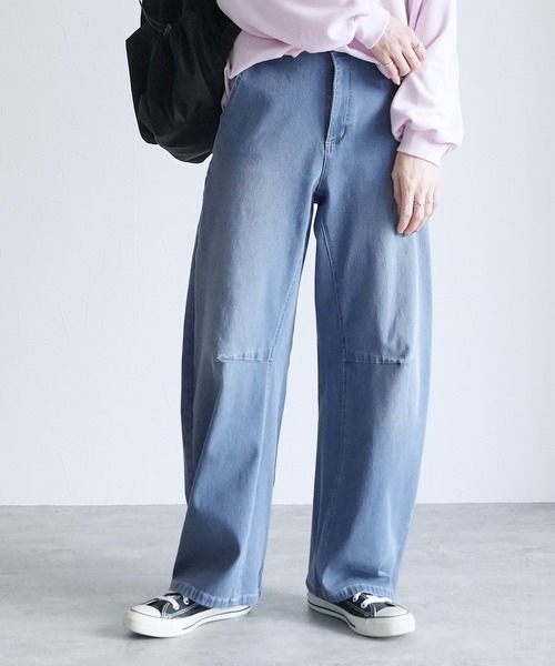 reca(レカ)の「ストレッチデニムカーブパンツ(デニムパンツ・レディース・ネイビー/ライトブルー/グレー・M/L/LL)」の21枚目の写真