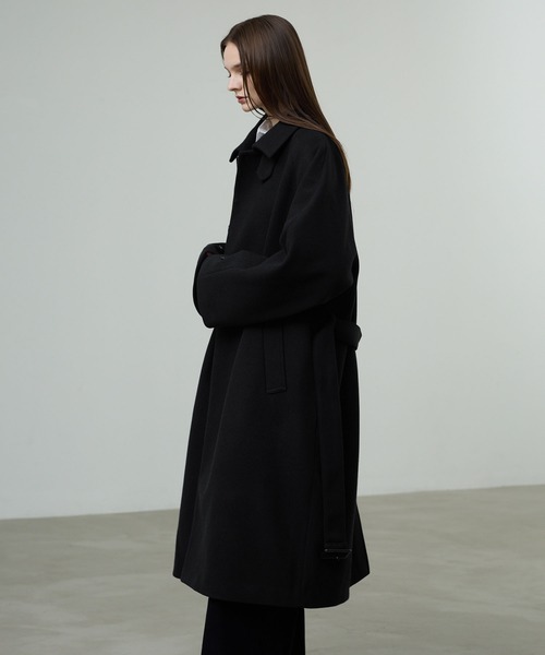 CALLNE（カルネ）の「【CALLNE】Knit Melton Staincollar Coat / ニットメルトンステンカラーコート（ステンカラーコート・メンズ・ブラック・L/M）」の5枚目の写真