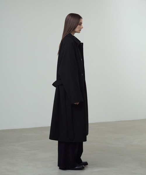 CALLNE（カルネ）の「【CALLNE】Knit Melton Staincollar Coat / ニットメルトンステンカラーコート（ステンカラーコート・メンズ・ブラック・L/M）」の10枚目の写真