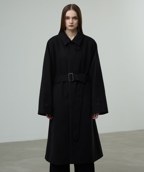 CALLNE（カルネ）の「【CALLNE】Knit Melton Staincollar Coat / ニットメルトンステンカラーコート（ステンカラーコート・メンズ・ブラック・L/M）」の15枚目の写真