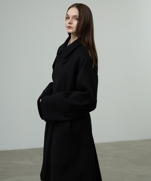 CALLNE（カルネ）の「【CALLNE】Knit Melton Staincollar Coat / ニットメルトンステンカラーコート（ステンカラーコート・メンズ・ブラック・L/M）」の20枚目の写真