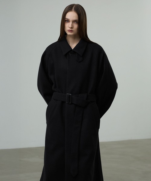 CALLNE（カルネ）の「【CALLNE】Knit Melton Staincollar Coat / ニットメルトンステンカラーコート（ステンカラーコート・メンズ・ブラック・L/M）」の21枚目の写真