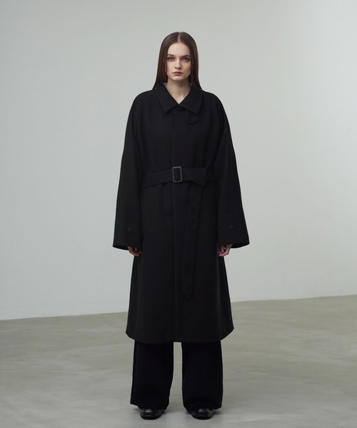 CALLNE（カルネ）の「【CALLNE】Knit Melton Staincollar Coat / ニットメルトンステンカラーコート（ステンカラーコート・メンズ・ブラック・L/M）」の22枚目の写真