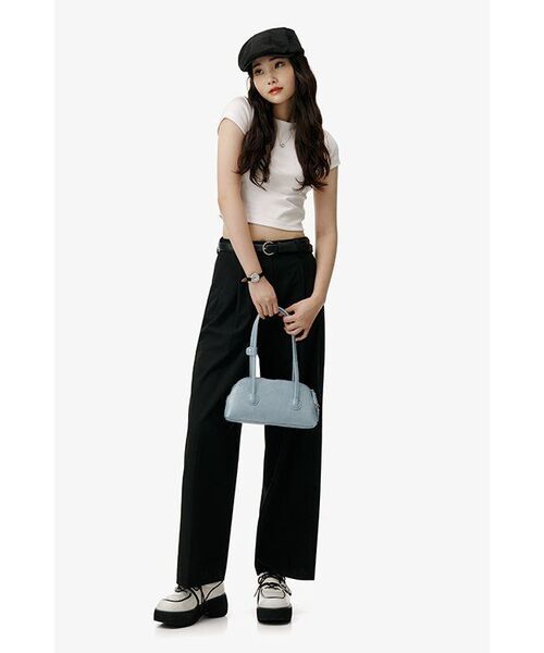 MUSINSA STANDARD WOMAN（ムシンサスタンダードウーマン）の「ウーマンズライトウェイトハイウエストワイドヒドンバンディングスラックス[ブラック]（スラックス・レディース・その他・24/25/26/27/28/29/30/31）」の11枚目の写真