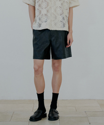 NUAKLE（ヌアクル）の「レザーショーツ_ブラック（その他パンツ）」