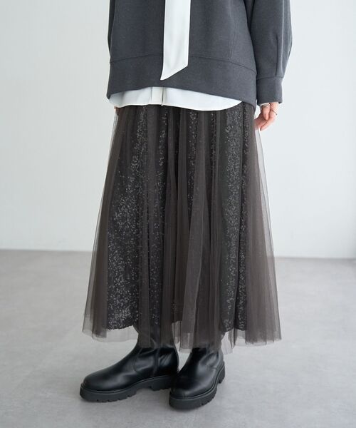 スパンコール×チュールスカート（スカート）｜YECCA VECCA