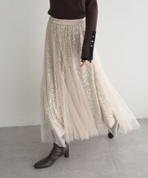 YECCA VECCA（イェッカヴェッカ）の「スパンコール×チュールスカート（スカート・レディース）」