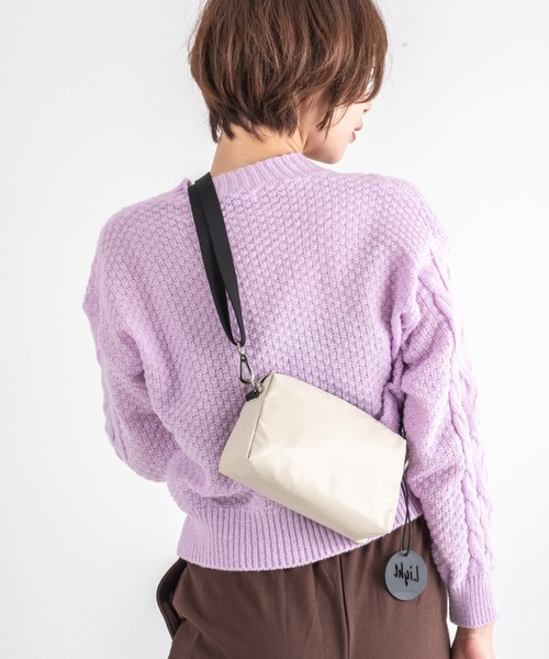 Jack Gomme(ジャックゴム)の「【JACK GOMME】ショルダーバッグ ショルダーポーチ ミニポーチ MINI Sac besace(ショルダーバッグ・レディース・モカ/シルバー/アイボリー/ブラック/ライトブルー/オリーブ/ワインレッド/インディゴブルー・FREE)」の3枚目の写真