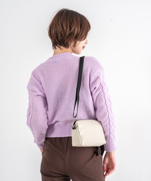 Jack Gomme(ジャックゴム)の「【JACK GOMME】ショルダーバッグ ショルダーポーチ ミニポーチ MINI Sac besace(ショルダーバッグ・レディース・モカ/シルバー/アイボリー/ブラック/ライトブルー/オリーブ/ワインレッド/インディゴブルー・FREE)」の9枚目の写真