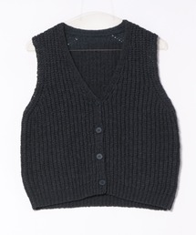 cotton blend low gauge knit vest /コットンブレンドローゲージニットベスト