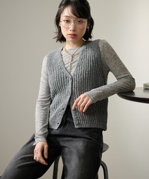 cotton blend low gauge knit vest /コットンブレンドローゲージニットベスト