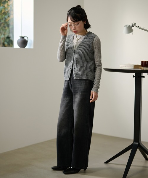 LAULEN(ローレン)の「cotton blend low gauge knit vest /コットンブレンドローゲージニットベスト(ベスト・レディース・ネイビー/グレー/アイボリー・FREE)」の10枚目の写真