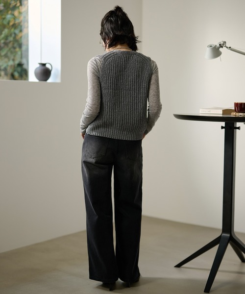LAULEN(ローレン)の「cotton blend low gauge knit vest /コットンブレンドローゲージニットベスト(ベスト・レディース・ネイビー/グレー/アイボリー・FREE)」の13枚目の写真