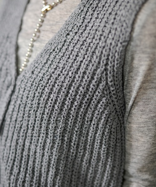 LAULEN(ローレン)の「cotton blend low gauge knit vest /コットンブレンドローゲージニットベスト(ベスト・レディース・ネイビー/グレー/アイボリー・FREE)」の7枚目の写真