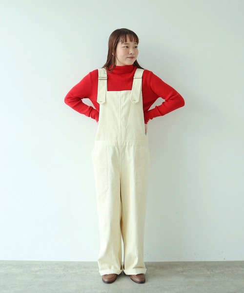 PAR ICI(パーリッシィ)の「【WEB限定】9Wコーデュロイ オーバーオール(サロペット/オーバーオール・レディース・アイボリー/ブラック・FREE)」の3枚目の写真