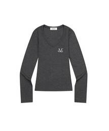 フォンテサスリムフィットVネックリブTシャツ(5カラー)