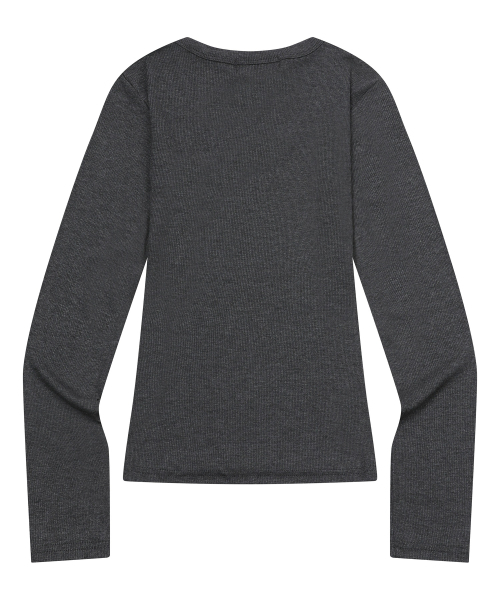 MUCENT(ムセント)の「フォンテサスリムフィットVネックリブTシャツ(5カラー)(Tシャツ/カットソー・レディース・ブラック/チャコールグレー/ホワイト/グレー/Beige・FREE)」の8枚目の写真