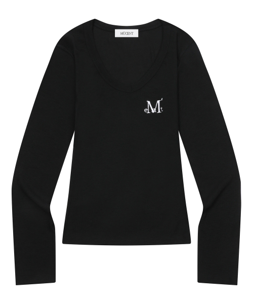 MUCENT(ムセント)の「フォンテサスリムフィットVネックリブTシャツ(5カラー)(Tシャツ/カットソー・レディース・ブラック/チャコールグレー/ホワイト/グレー/Beige・FREE)」の10枚目の写真