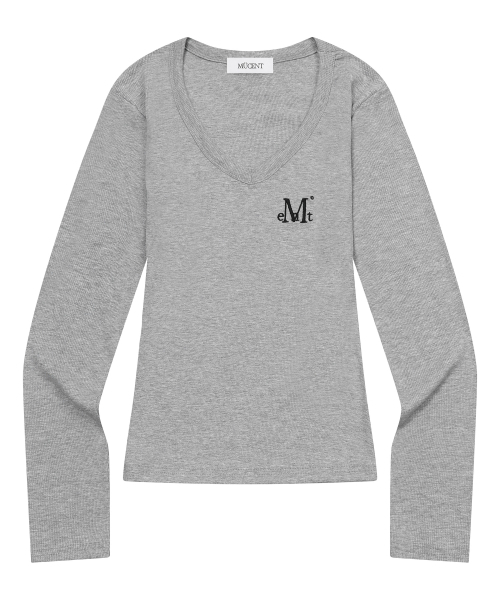 MUCENT(ムセント)の「フォンテサスリムフィットVネックリブTシャツ(5カラー)(Tシャツ/カットソー・レディース・ブラック/チャコールグレー/ホワイト/グレー/Beige・FREE)」の14枚目の写真
