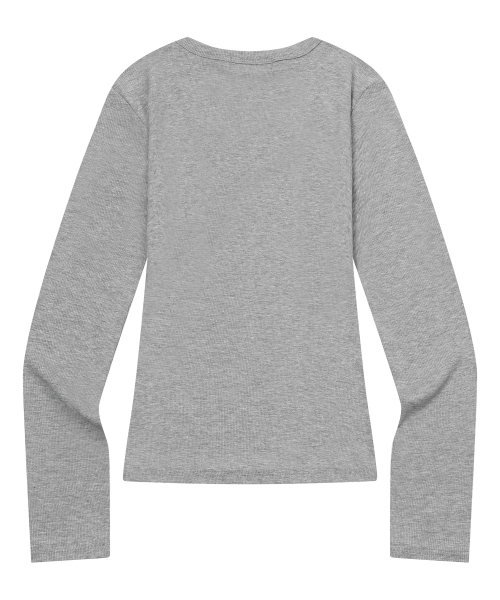 MUCENT(ムセント)の「フォンテサスリムフィットVネックリブTシャツ(5カラー)(Tシャツ/カットソー・レディース・ブラック/チャコールグレー/ホワイト/グレー/Beige・FREE)」の16枚目の写真