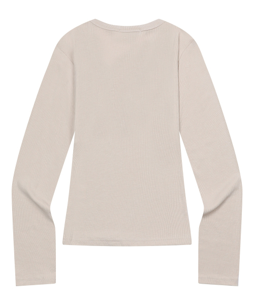 MUCENT(ムセント)の「フォンテサスリムフィットVネックリブTシャツ(5カラー)(Tシャツ/カットソー・レディース・ブラック/チャコールグレー/ホワイト/グレー/Beige・FREE)」の20枚目の写真