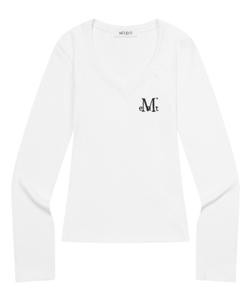 MUCENT(ムセント)の「フォンテサスリムフィットVネックリブTシャツ(5カラー)(Tシャツ/カットソー・レディース・ブラック/チャコールグレー/ホワイト/グレー/Beige・FREE)」の22枚目の写真