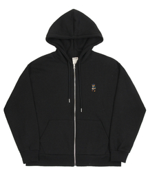 GRAVER（グレーバー）の「[UNISEX] Daisy Bouquet Bear Embroidered Zip-up Hoodie_Black（パーカー）」