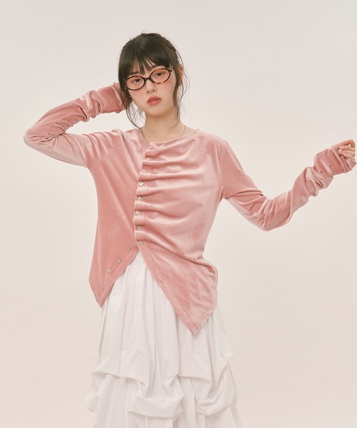 asymmetry tuck tops / アシンメトリータックトップス（Tシャツ