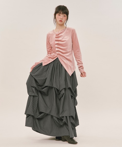 asymmetry tuck tops / アシンメトリータックトップス（Tシャツ