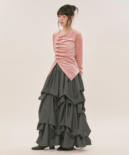 asymmetry tuck tops / アシンメトリータックトップス（Tシャツ