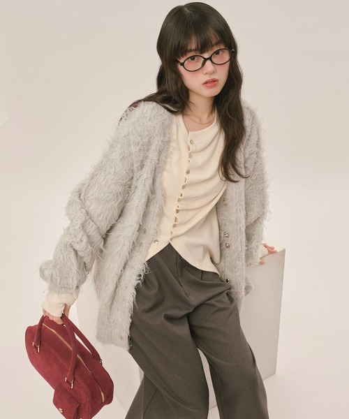 loin nuit(ロワンニュイ)の「asymmetry tuck tops / アシンメトリータックトップス(Tシャツ/カットソー・レディース・ピンク/アイボリー・FREE)」の13枚目の写真