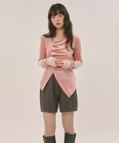 asymmetry tuck tops / アシンメトリータックトップス（Tシャツ