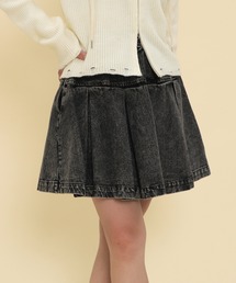 WOND（ウォンド）の「WOND/ケミカルフレアミニスカート（デニムスカート）」