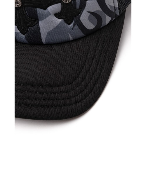 SUPPLIER（サプライヤー）の「メッシュキャップ｜Tribal Camo Cross Leather Patch Mesh Cap｜SUPPLIER（キャップ・メンズ・ベージュ/ブラック・FREE）」の3枚目の写真