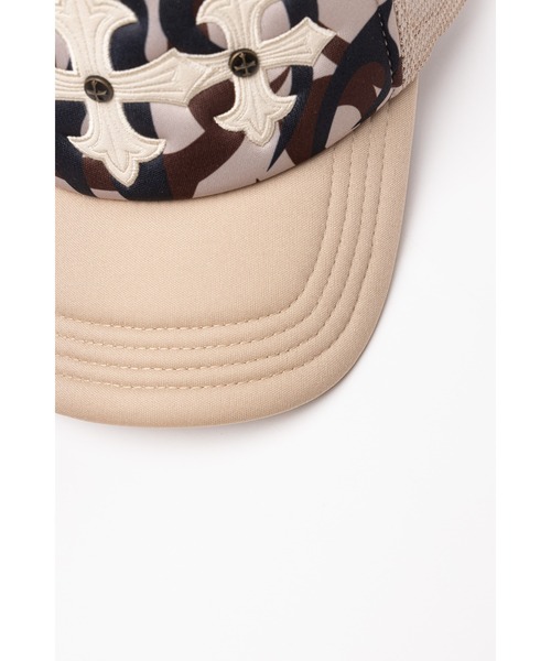 SUPPLIER（サプライヤー）の「メッシュキャップ｜Tribal Camo Cross Leather Patch Mesh Cap｜SUPPLIER（キャップ・メンズ・ベージュ/ブラック・FREE）」の9枚目の写真