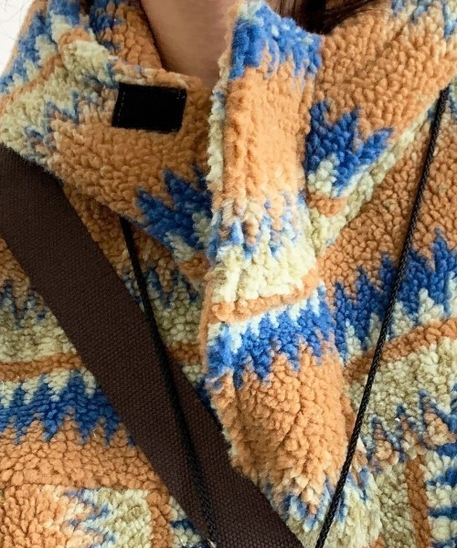 セール】ネイティブ柄ボアプルオーバー（パーカー）｜FreeZone（フリー