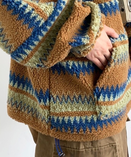 セール】ネイティブ柄ボアプルオーバー（パーカー）｜FreeZone（フリー