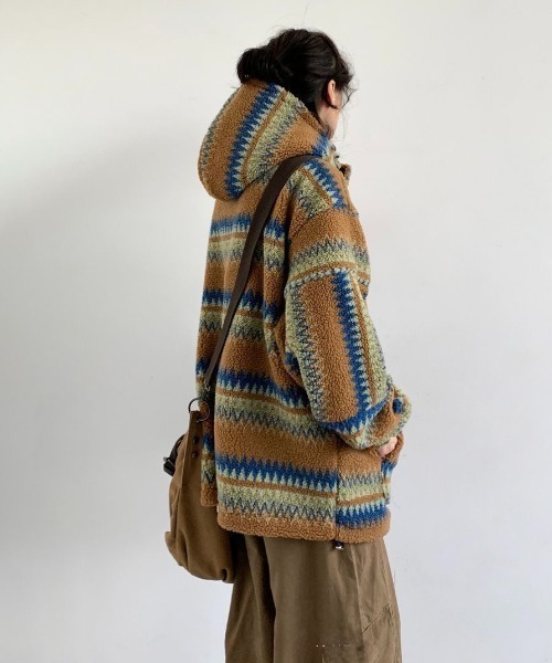 セール】ネイティブ柄ボアプルオーバー（パーカー）｜FreeZone（フリー