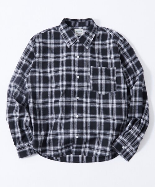 WHO'S WHO gallery(フーズフーギャラリー)の「【WEB限定】KOOKY'Nネルチェックシャツ(シャツ/ブラウス・メンズ・ブラック/ネイビー・MEDIUM/LARGE)」の2枚目の写真